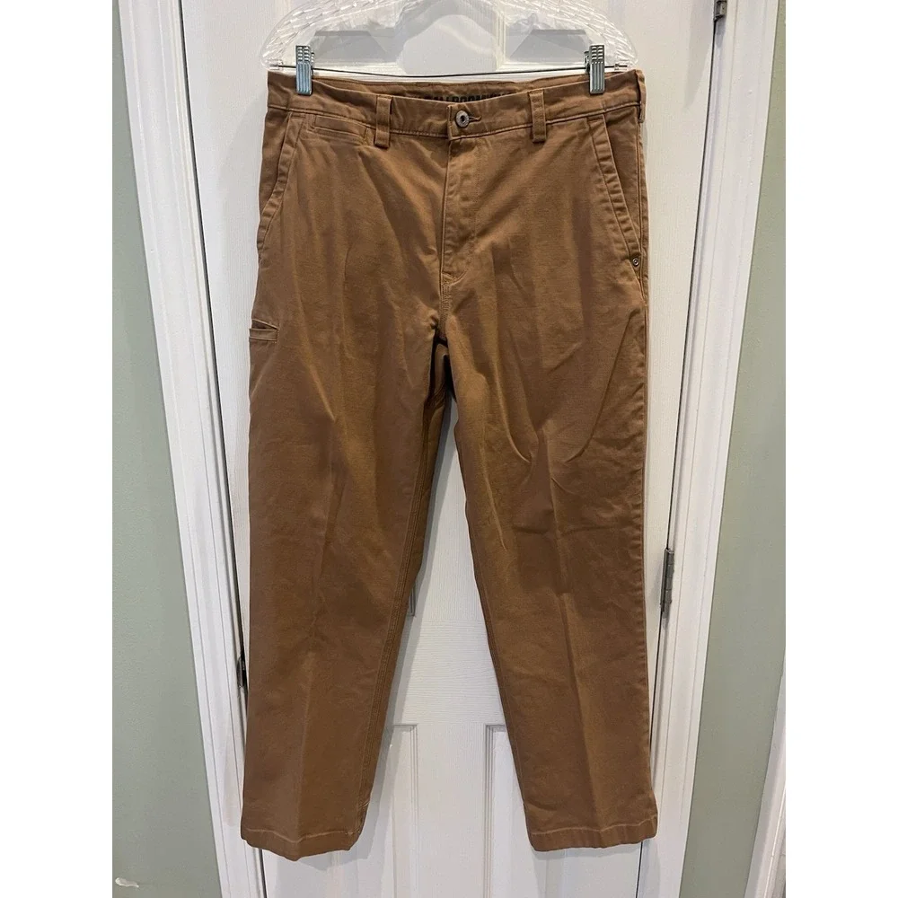 Duluth Trading Co Mens Flex Ballroom Khakis Brown Relaxed Fit Work Pants 32x30